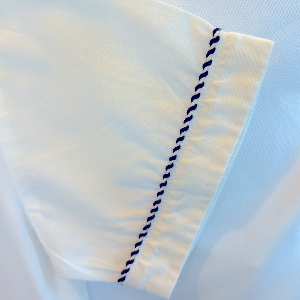 VINTAGE NWOT ITALIAN ARC-EN - CIEL CLASSIC WHITE  KIDS SHIRT BLUE TRIM UNISEX 4T - Picture 6 of 14